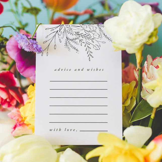 Carte de conseils et de vœux pour bouquet débordan (Créateur téléchargé)