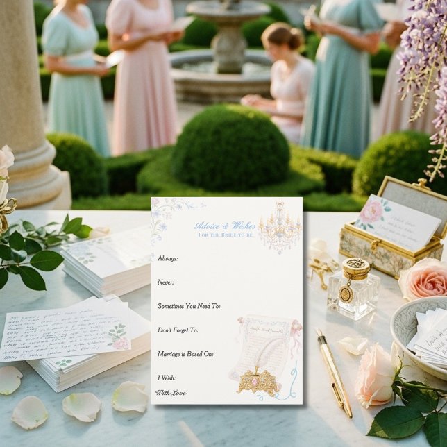 Carte de conseils et vœux floraux Régence (Regency Floral Advice and Wishes Card)