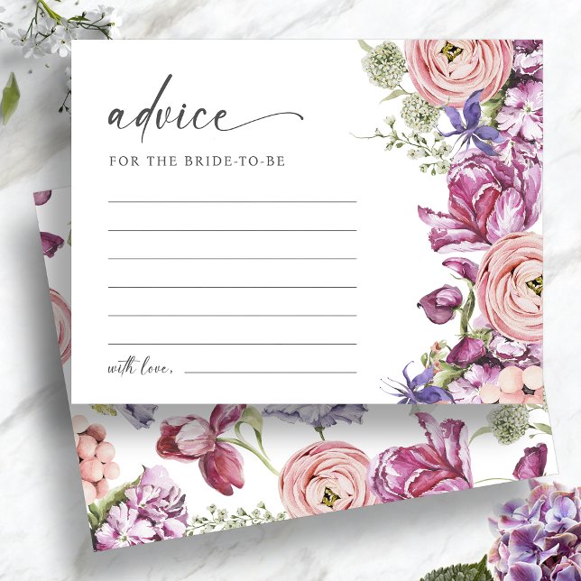 Carte de conseils floraux colorés élégants (Elegant Colorful Jewel Tone Floral Advice Card by Painted Paperie
)