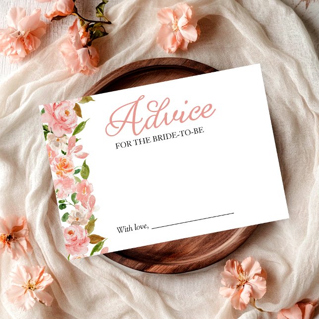 Carte de conseils floraux Rose Blush pour la marié (Créateur téléchargé)