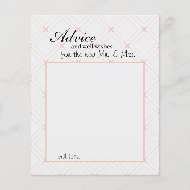 Carte de conseils géométriques Pastel Peach et Cre (Devant)