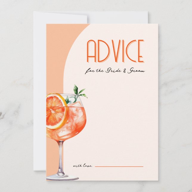Carte de conseils Love at First Spritz pour enterr (Devant)