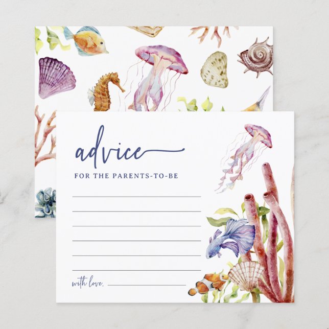 Carte de conseils mignons pour une baby shower (Devant / Derrière)