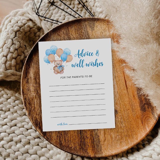 Carte de conseils Ourson en peluche (Créateur téléchargé)