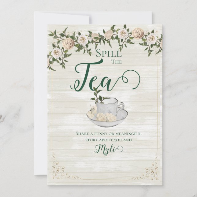 Carte de conseils plats pour la fête de mariage 'S (Devant)