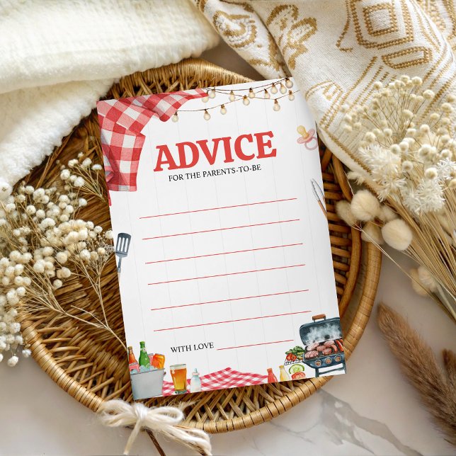 Carte de conseils pour Baby Shower Backyard BBQ (Créateur téléchargé)