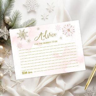 Carte de conseils pour Baby Shower Fille Flocon de
