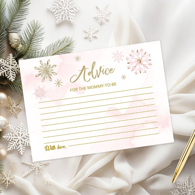 Carte de conseils pour Baby Shower Fille Flocon de (Créateur téléchargé)