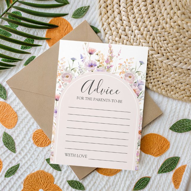 Carte de conseils pour Baby Shower Little Wildflow (Créateur téléchargé)