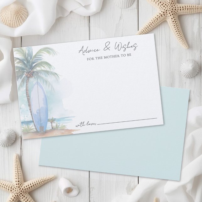 Carte de conseils pour Baby Shower plage (Beach Baby Shower Advice Card )