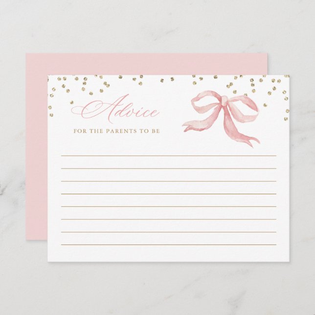 Carte de conseils pour Baby Shower Rose Gold (Devant / Derrière)