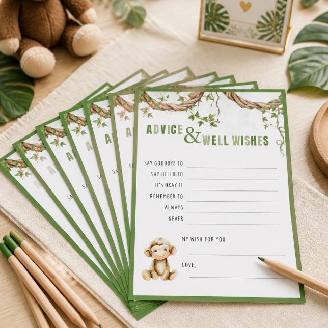 Carte de conseils pour Baby Shower singe (Créateur téléchargé)