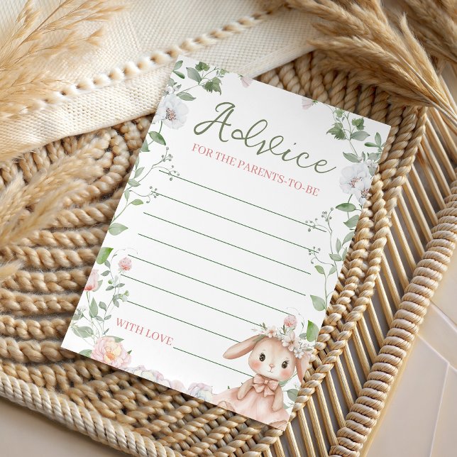 Carte de conseils pour Baby Shower Some Bunny (Créateur téléchargé)