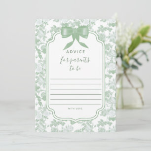 Carte de conseils pour baby shower sur le thème de