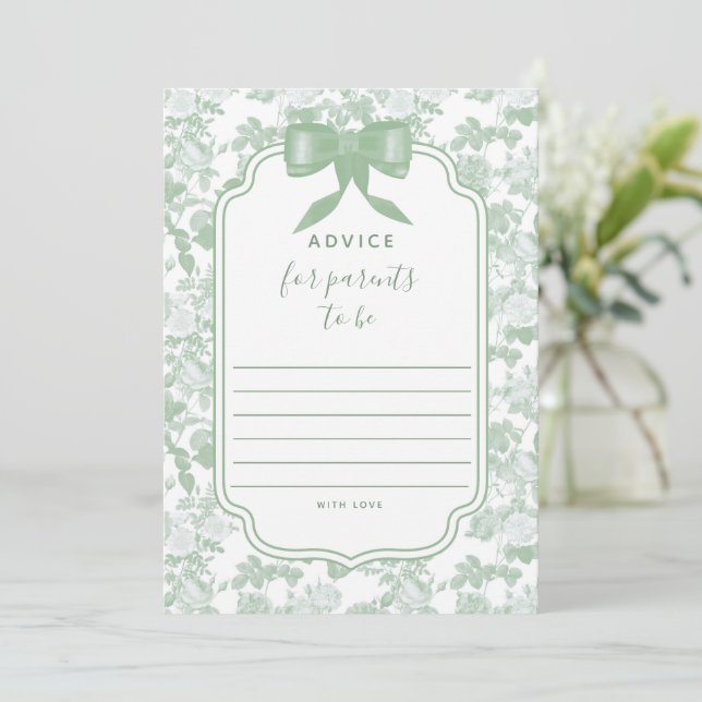 Carte de conseils pour baby shower sur le thème de (Debout devant)