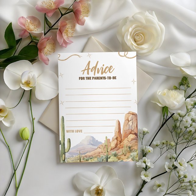 Carte de conseils pour baby shower western (Créateur téléchargé)