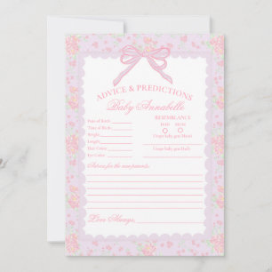 Carte de conseils pour bébé à motif floral fantais