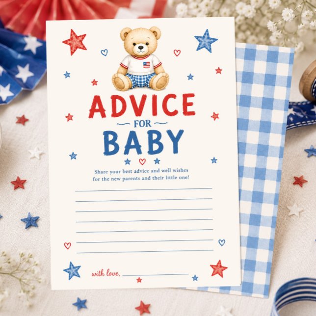 Carte de conseils pour bébé Rouge Blanc & À Venir (Créateur téléchargé)