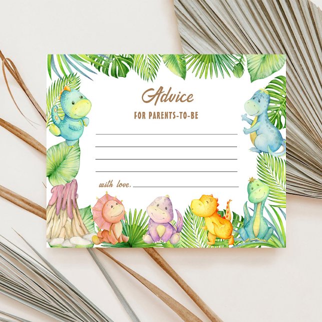 Carte de conseils pour futurs parents dinosaures (Créateur téléchargé)