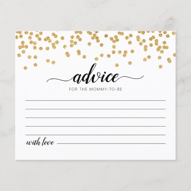 Carte de conseils pour la future maman pour la fêt (Devant)