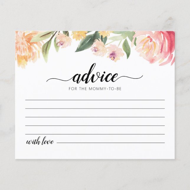 Carte de conseils pour la future maman pour la fêt (Devant)
