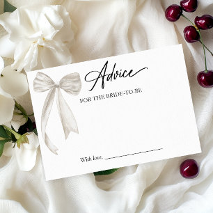 Carte de conseils pour la mariée à ruban blanc