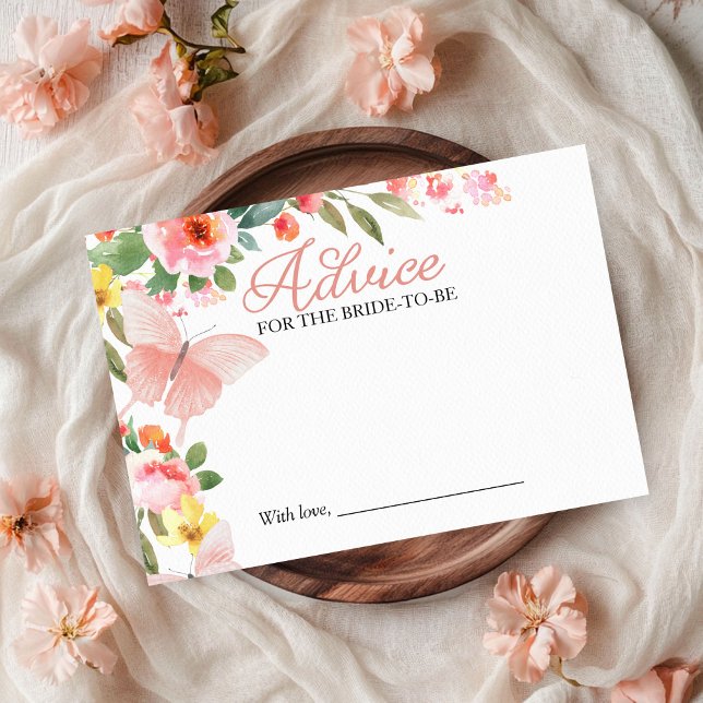 Carte de conseils pour la mariée au papillon flora (Créateur téléchargé)
