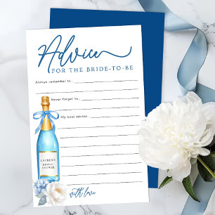 Carte de conseils pour la mariée pour une fête de