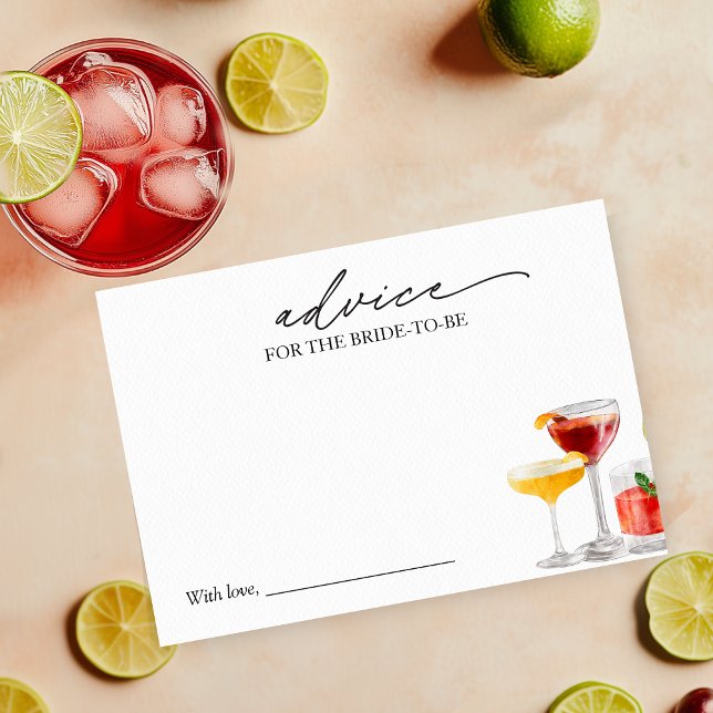Carte de conseils pour la mariée pour une fête pré (Créateur téléchargé)