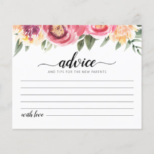 Carte de conseils pour les nouveaux parents Baby S