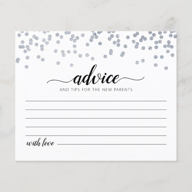Carte de conseils pour les nouveaux parents pour u (Devant)