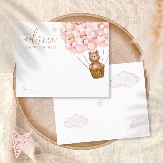 Carte de conseils pour maman ourson rose pour la b (Créateur téléchargé)