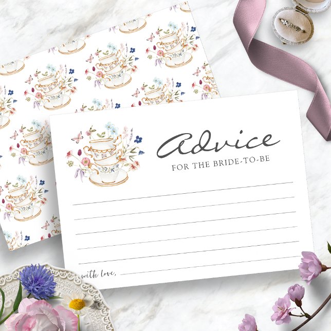Carte de conseils pour Tea Party (Bridal Tea Party Advice Card by Painted Paperie
)