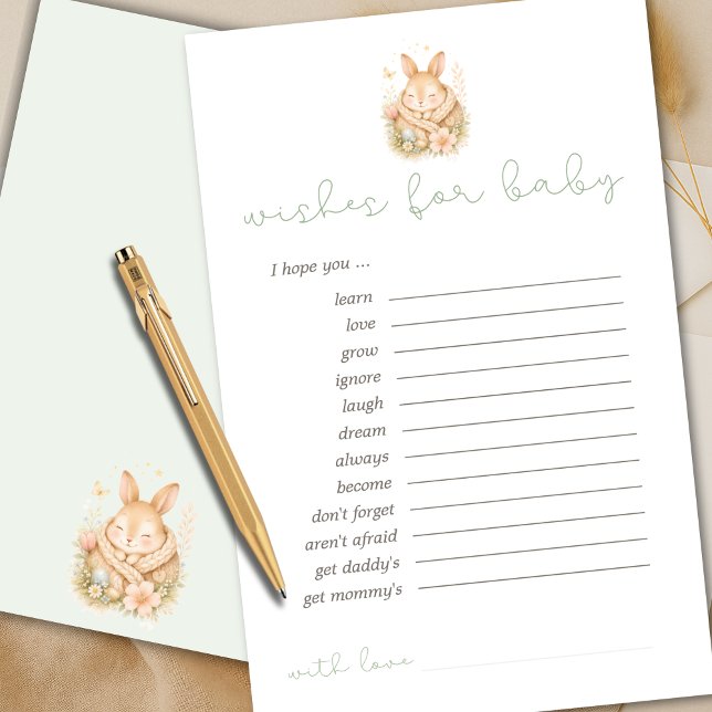 Carte de conseils pour un joli petit lapin qui sou (Créateur téléchargé)