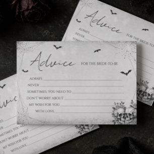 Carte de conseils pour un mariage gothique Hallowe