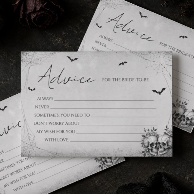 Carte de conseils pour un mariage gothique Hallowe (Créateur téléchargé)