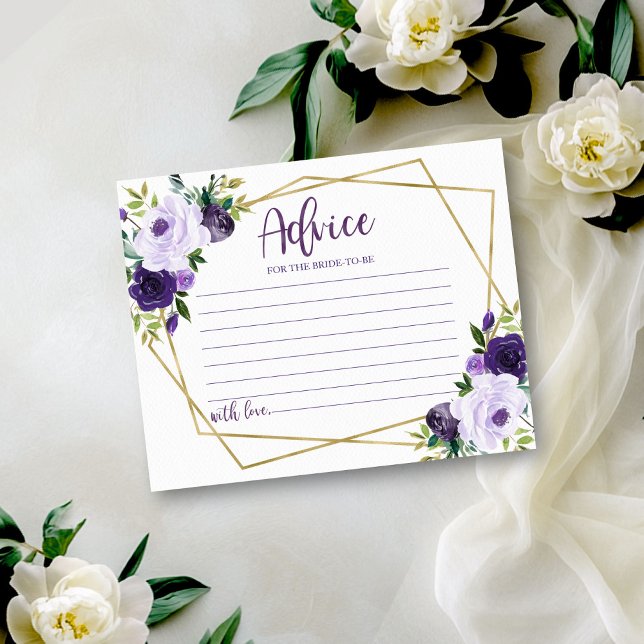 Carte de conseils pour une douche de mariée floral (Créateur téléchargé)