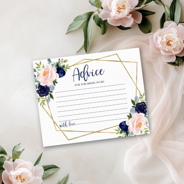 Carte de conseils pour une douche de mariée floral (Créateur téléchargé)