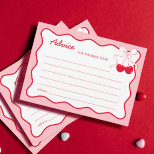 Carte de conseils pour une fête de mariage Rouge R