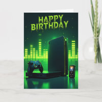 Carte de console d'anniversaire vibrante