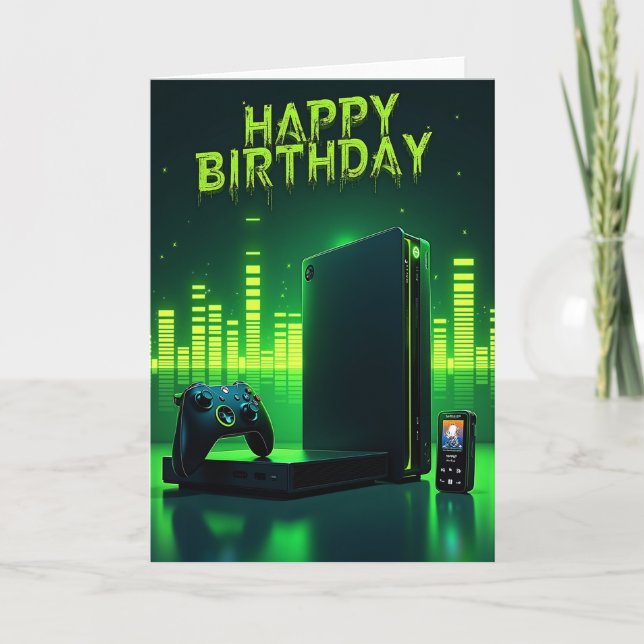 Carte de console d'anniversaire vibrante (Devant)