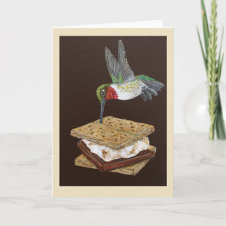 Carte de contenu avec colibri et s''more