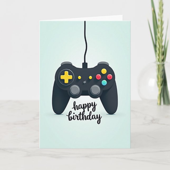 Carte de contrôleur de jeu d'anniversaire ludique (Devant)