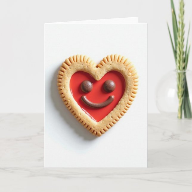 Carte de Cookie en forme de Cœur Rouge (Devant)