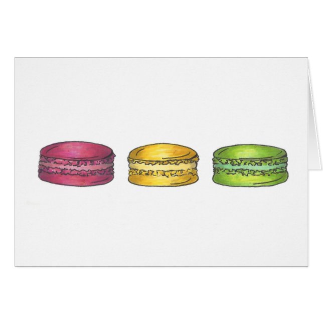Carte de cookie Macarons français Macaron multicol (Devant horizontal)