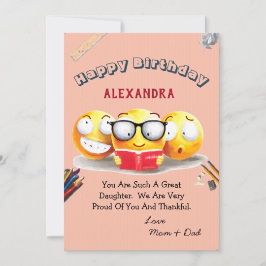 Carte De Corail D Emoji De Joyeux Anniversaire Zazzle Fr