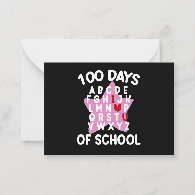 Carte De Correspondance 100 jours d'école Alphabet 100ème jour Professeur  (Devant)