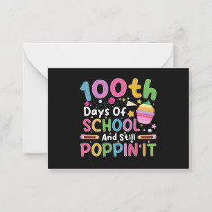 Carte De Correspondance 100 jours d'école et fille toujours branchée