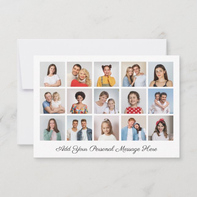 Carte De Correspondance 15 Photo Collage Ajoutez votre propre message (Devant)
