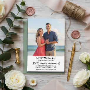 Carte De Correspondance 15e Anniversaire de Mariage Enregistrer la Date Ph